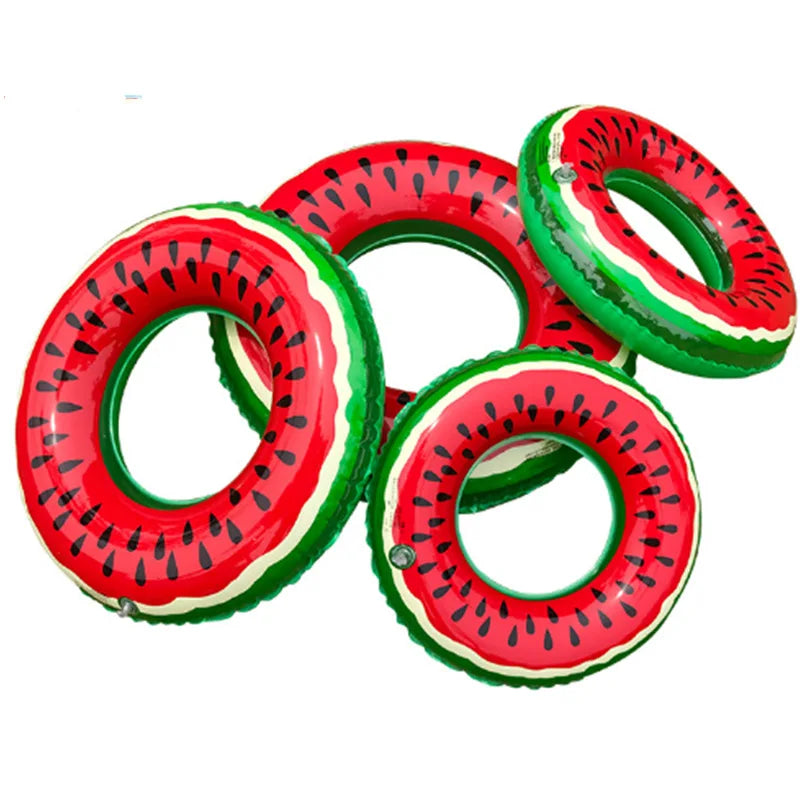 Colorful PVC Inflatable Watermelon Swim Ring for Kids Adults Summer Water Pool Toys Floats for Water Sport Playful Water Play