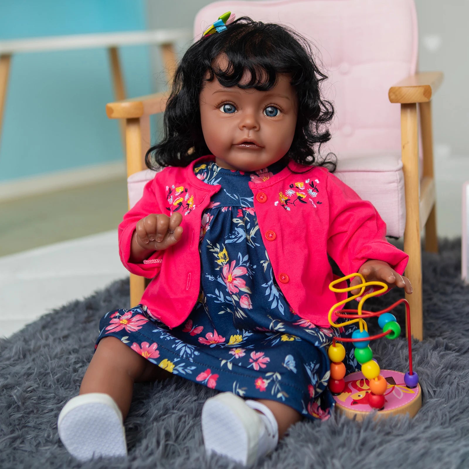 New 60CM Handmade Reborn Dark Skin African American Baby love Doll Lifelike Realistic Silicone Reborn Baby Doll for Girls