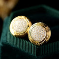 CAOSHI Fashion Jewelry Gold Plated Earrings for Elegant Round Simulated Moissanite Trend Stud Earrings for Women Wedding Jewelry
