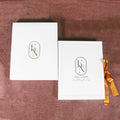 Personalized Clear Acrylic Invitations Luxury Paper Wedding RSVP Cards Hardcover Invitation Box Copper Ribbon Bow Music Style