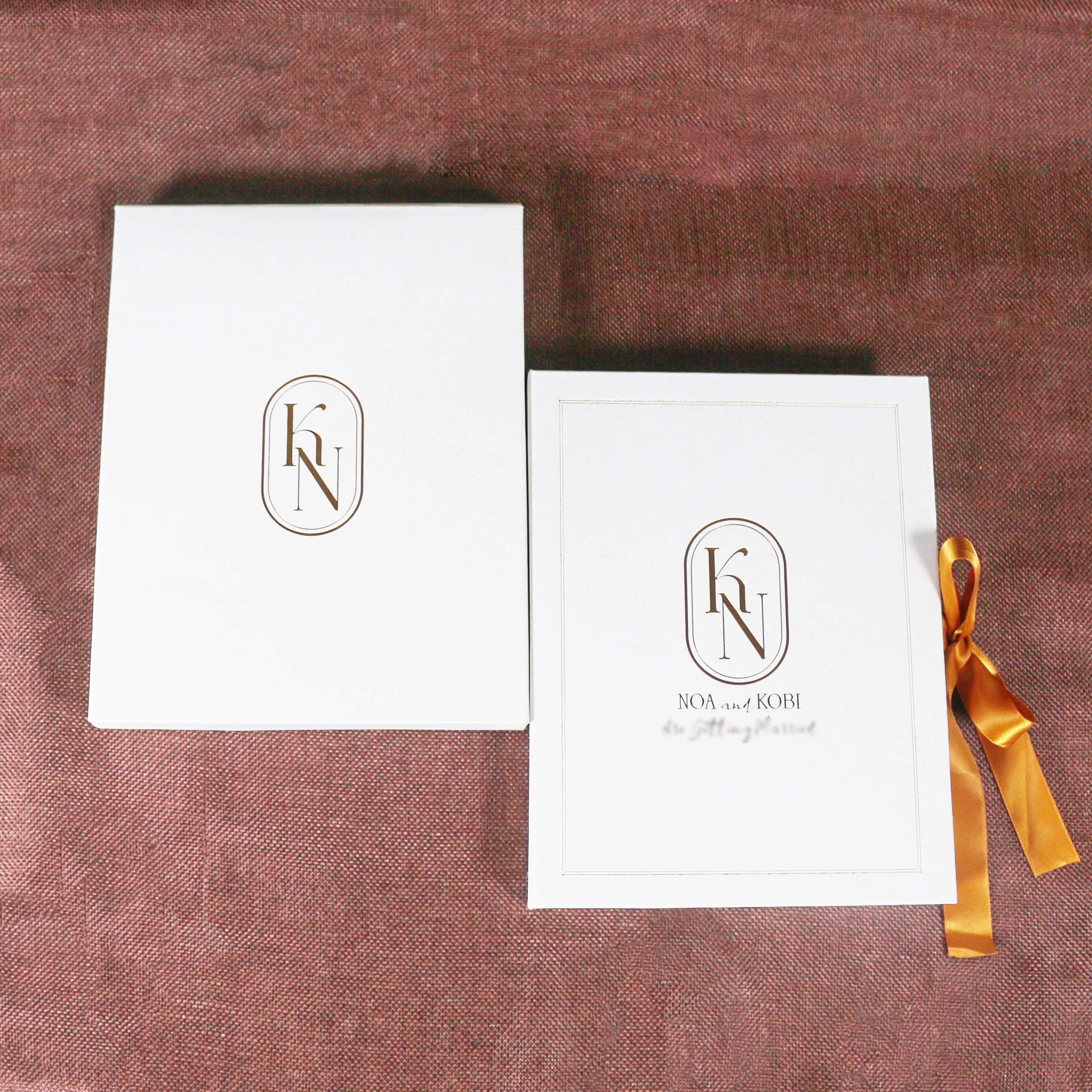 Personalized Clear Acrylic Invitations Luxury Paper Wedding RSVP Cards Hardcover Invitation Box Copper Ribbon Bow Music Style