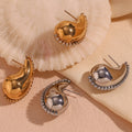 Guarantee Dreamshow Luxury Shining Zircon Water Drop Stud Earring 18K Gold Plated Stainless Steel Jewelry Boucles D'oreilles