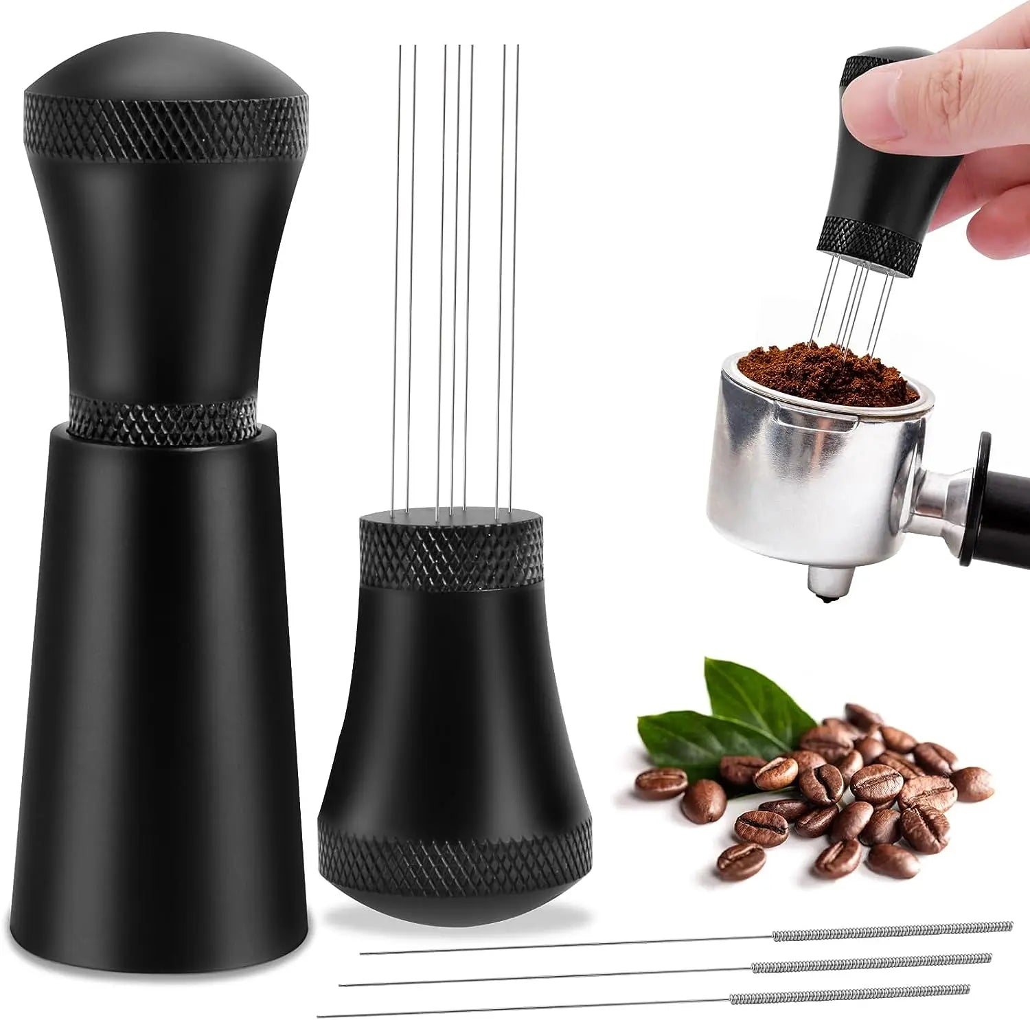 Aluminum Alloy Handle Espresso Stirrer Distribution Tool for Barista 8 Needles Espresso Coffee Stirrer