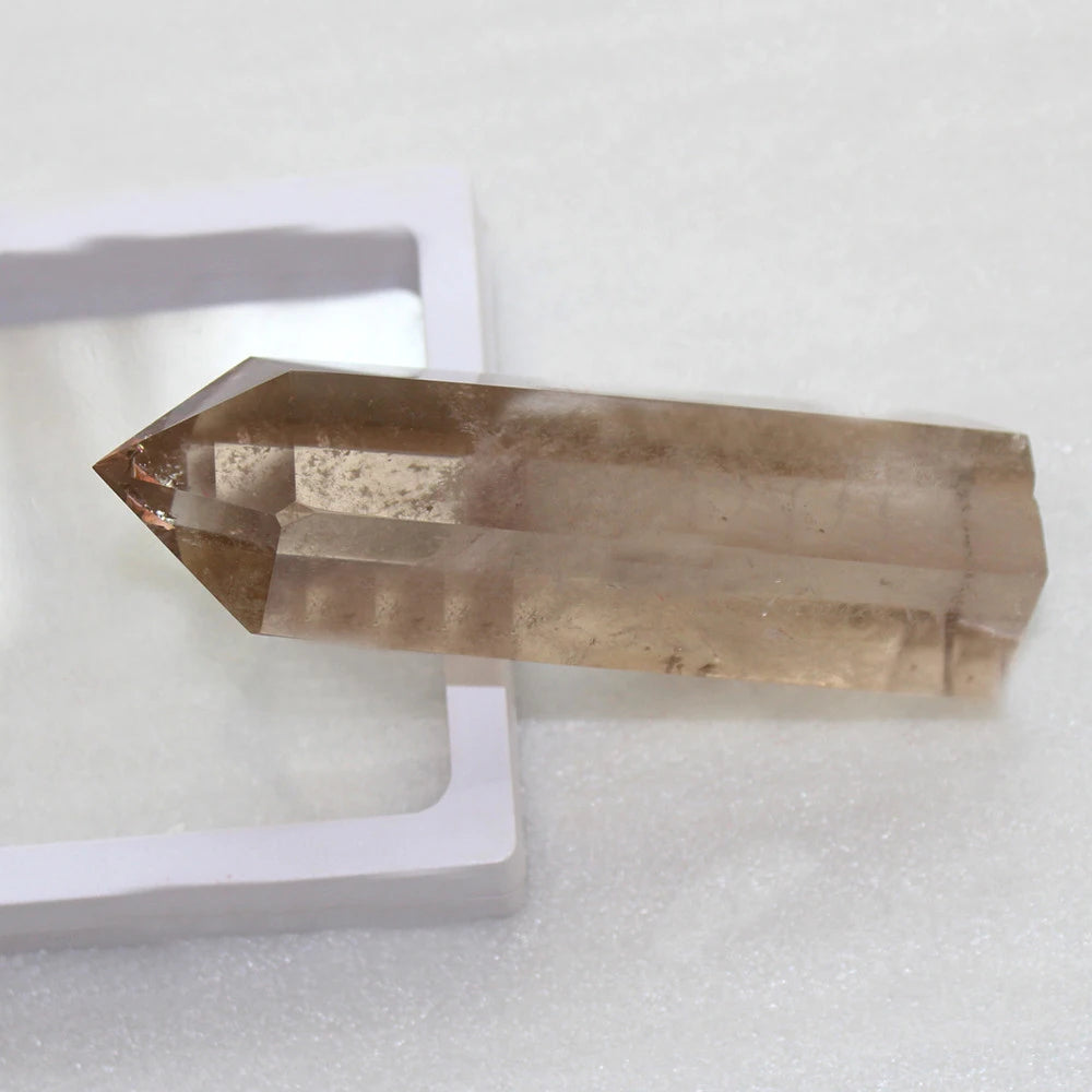 10*3cm Natural Smoky Quartz Gemstone Crystal Hexagonal Pointed Reiki Chakra Faceted Prism Wands Crafts
