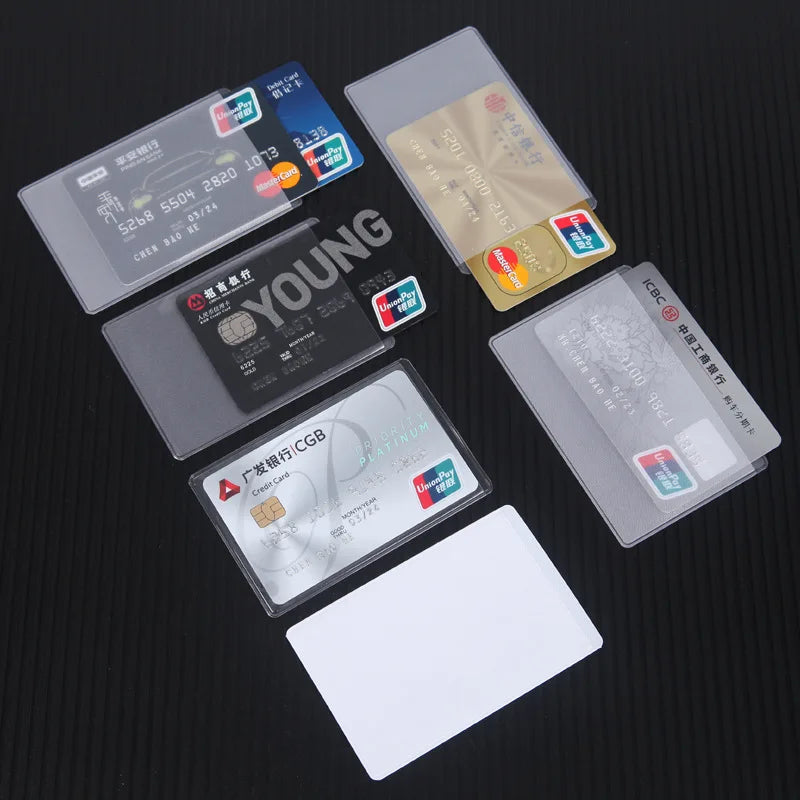 Ready to Ship Transparent Credit Card Sleeves ProtectorWaterproof PVC Clear ID Card Holder