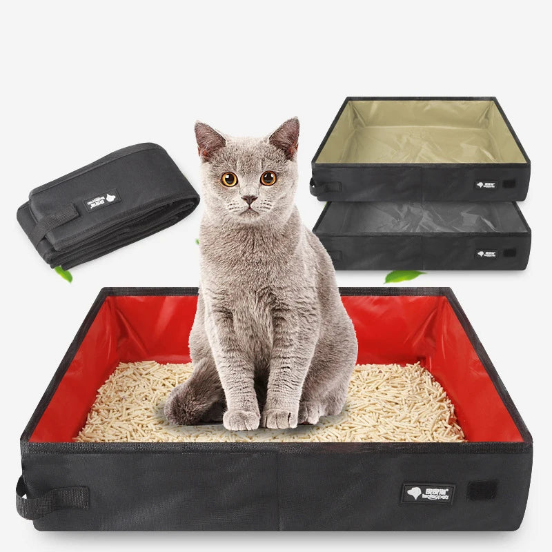 Wholesale Portable Vehicle Out Cat Toilet Oxford Cloth Waterproof Collapsible Litter Box