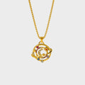 New Trendy 18K Gold Stainless Steel Necklace Star Pattern Link Chain Colorful Zircon Pendant Necklace