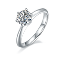 High Quality 925 Sterling Silver Solitaire D Color 1 Carat Moissanite Diamond Engagement Wedding Ring