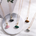New Arrival Earrings Factory Fanshaped Pendant Gold Plating Nature Stone Pendant Small Pendant