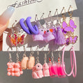 VKME New Cute Colorful Cartoon Animal Butterfly Earring Set