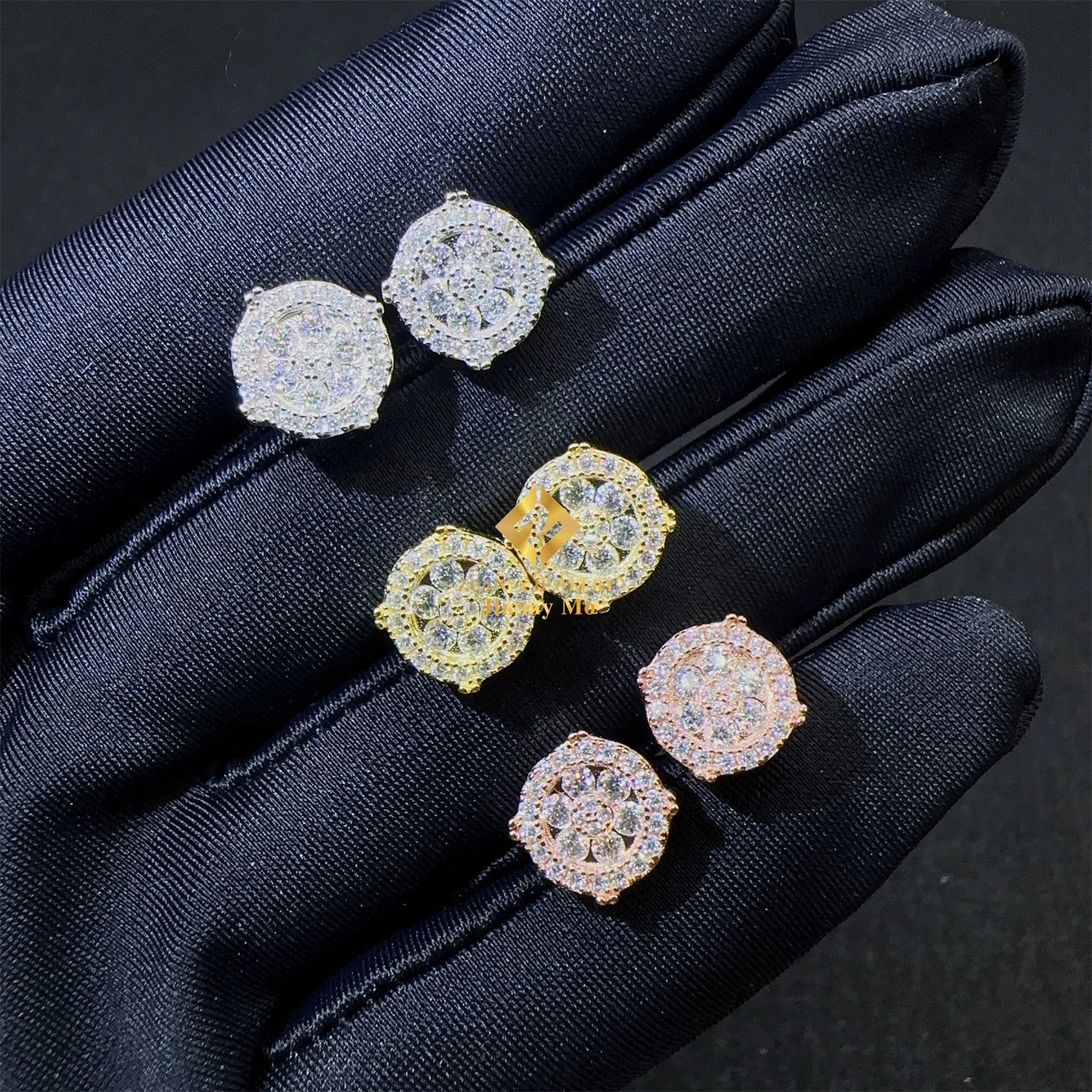 Best Selling Popular Hip Hop Earring Wholesale Price 925 Silver Iced Out Jewelry VVS Moissanite Diamond Men Stud Earrings