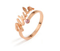 Customized Name Letter ring Stainless Steel 12 color birthday stone open ring