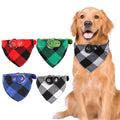 Promotion 2 in 1 Adjustable Double Sides Plaid Printed Tie-dye Triangle Pet Puppy Burp Cloth Bandana Dog Cats Collar Neck Scarf