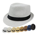 Stock Paper Straw Fedora Hat Straw Jazz Hat Summer Sun Beach Straw Hat Logo Custom Printing on Ribbon