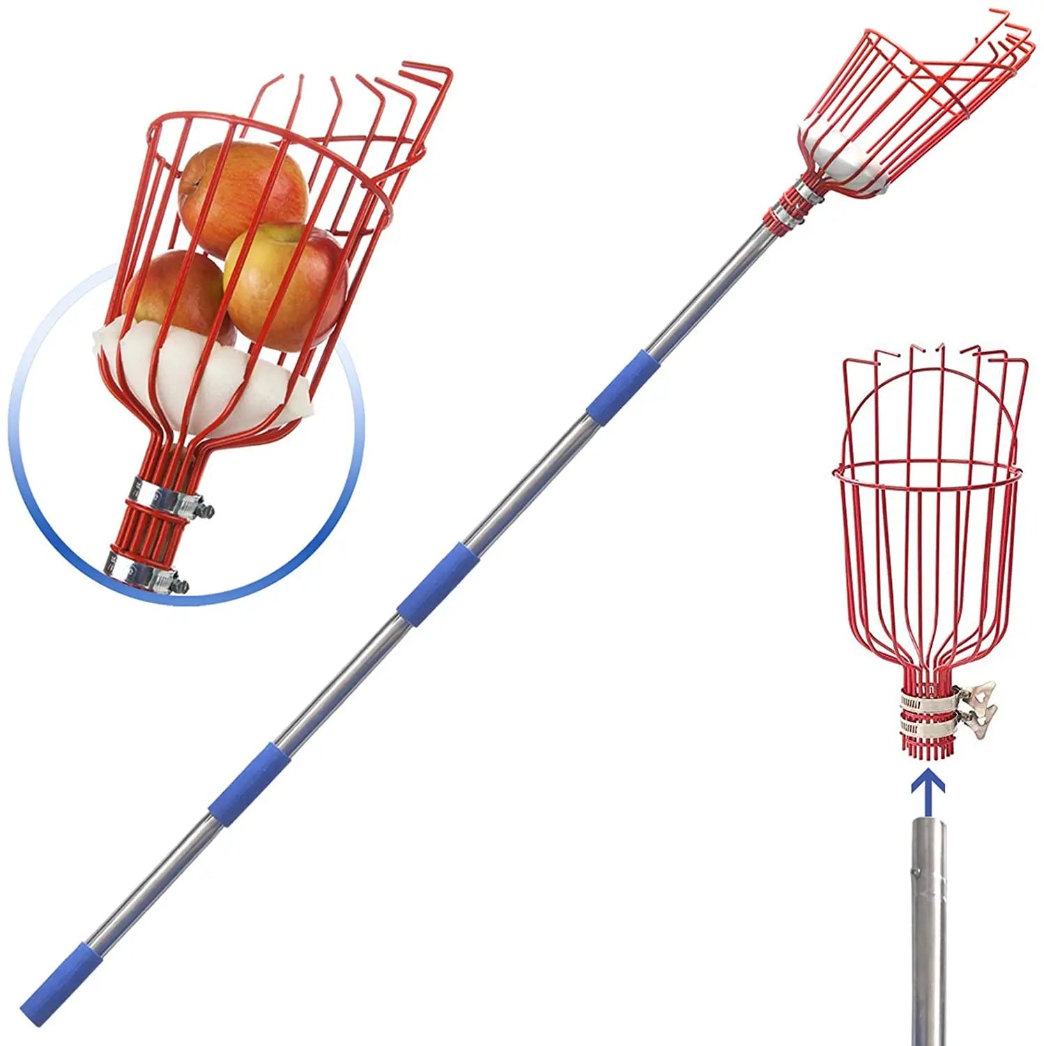 FP01A Hot Selling Garden Fruit Harvester Tool Aluminum Handle Extendable Fruit Picker