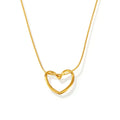 Niche Simple Design Titanium Steel PVD Vacuum Gold Plated Heart Pendant Clavicle Chain Necklace for Women Waterproof Jewelry