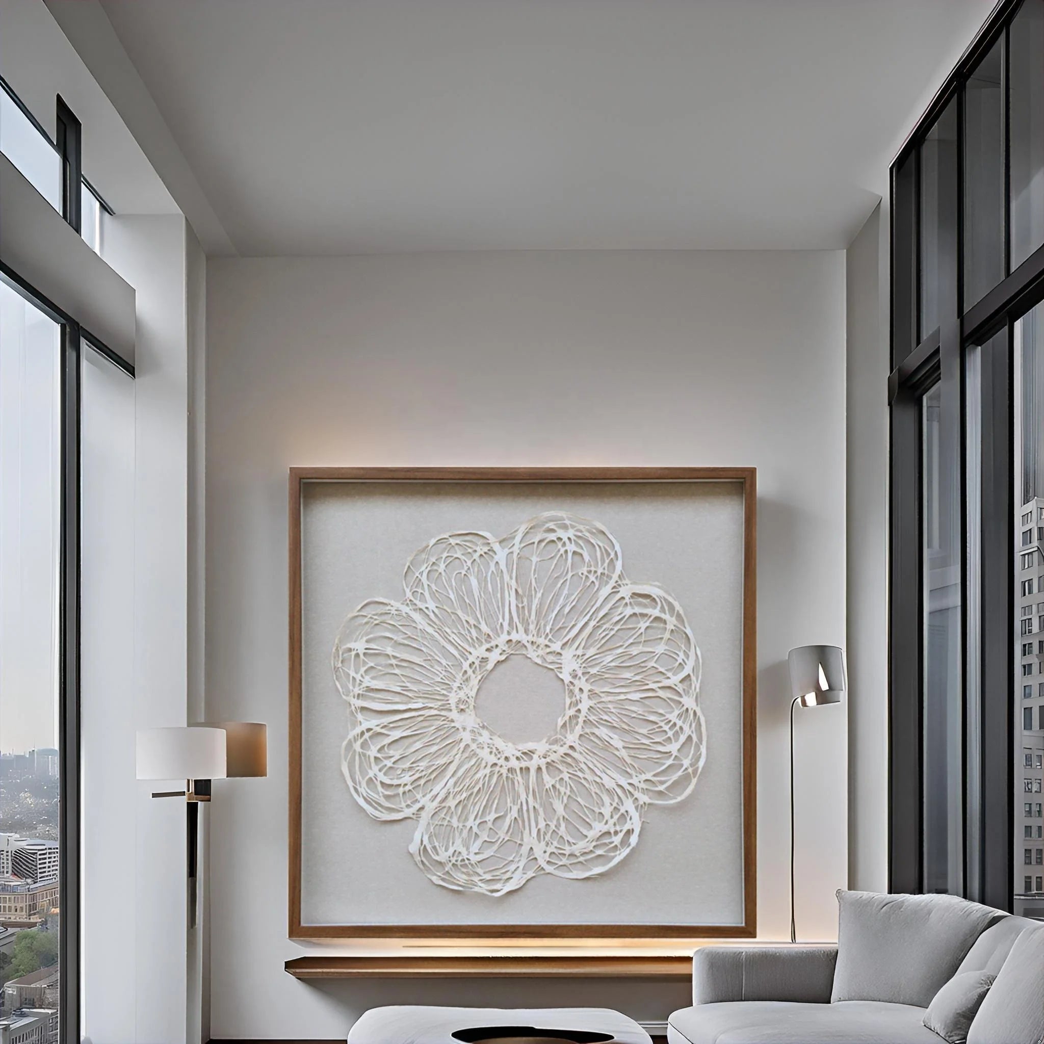 Xuan Paper Art Painting Frame DIY Square  Shadow Box for Oil Medium Still Life Canvas Home Hotel Wall Art