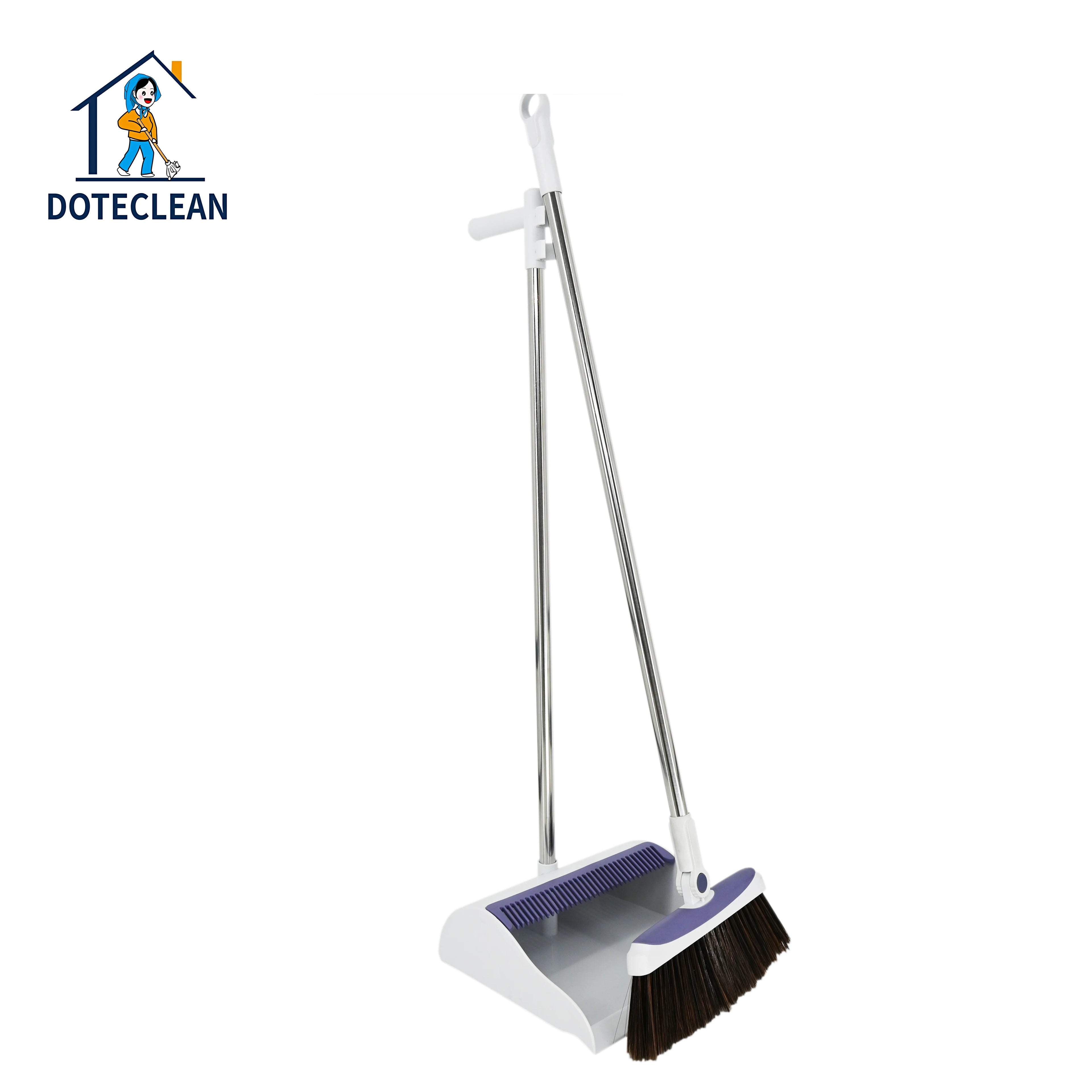 New Minimalist Style Dustpan Set  Folding Press Broom Dustpan Set Hair Free Magic Broom  Plastic Cleaning for Home Use