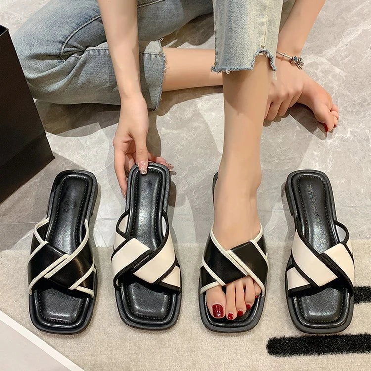 2023 Women Slippers Sandals Summer Wholesale Cheap Price Flat Slip on Sandalias Ladies Cheap Slippers