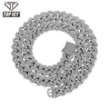Top Icy Hip Hop 13mm Punk Two Rows CZ  Cuban Link Chain Iced Out AAA Zircon Brass 18k Gold Plated  Cuban Necklace