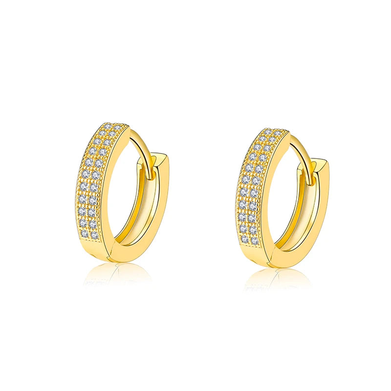 2021 New Brass Zircon Hoop Earrings 18K Gold Plated Trendy Party Gift for Women's Fashion Glamor Wholesale Jewelry