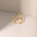 J&D 18K PVD Gold Plated Heart Rings Stainless Steel Minimalist Fashion Ring for Women
