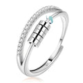 925 Sterling Silver Ring Rose Gold Plating Relief Stress Fidget Spinning Beads Anti-Anxiety Ring for Women Wedding Anniversary