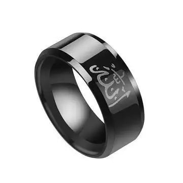 Wholesale 2025 New Arabic Islamic Stainless Steel Prayer Rings Religious Muslim Male and Female Engagement Jewelry