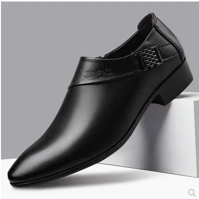 New Men's Business Leather Shoes Man Vintage Formal Dress Shoes Male Fashion Casual Shoes Shock-Absorbant Breathable Footwear
