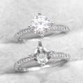 Sterling Silver 6.5mm/1 Carat Semi Mount Ring Frame Blank Moissanite Diamond Setting Base Without Center Stone Inlay for DIY