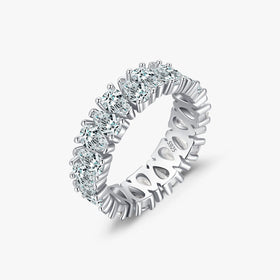 Wedding Engagement Fine Jewelry Luxury 925 Sterling Silver Water Drop Sparkling Clear Zircon Eternity Band Rings for Women