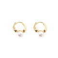 Sterling Silver Earrings Trendy Temperament Retro Cold Wind Port Advanced Pearl Earring Female Earring Buckle