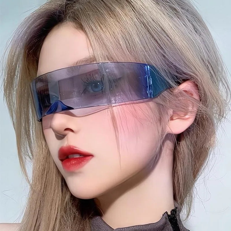Hot Sale Personality Fashion Prom Glasses Party Glasses One-piece Lens Coating Future Personalized Sunglasses
