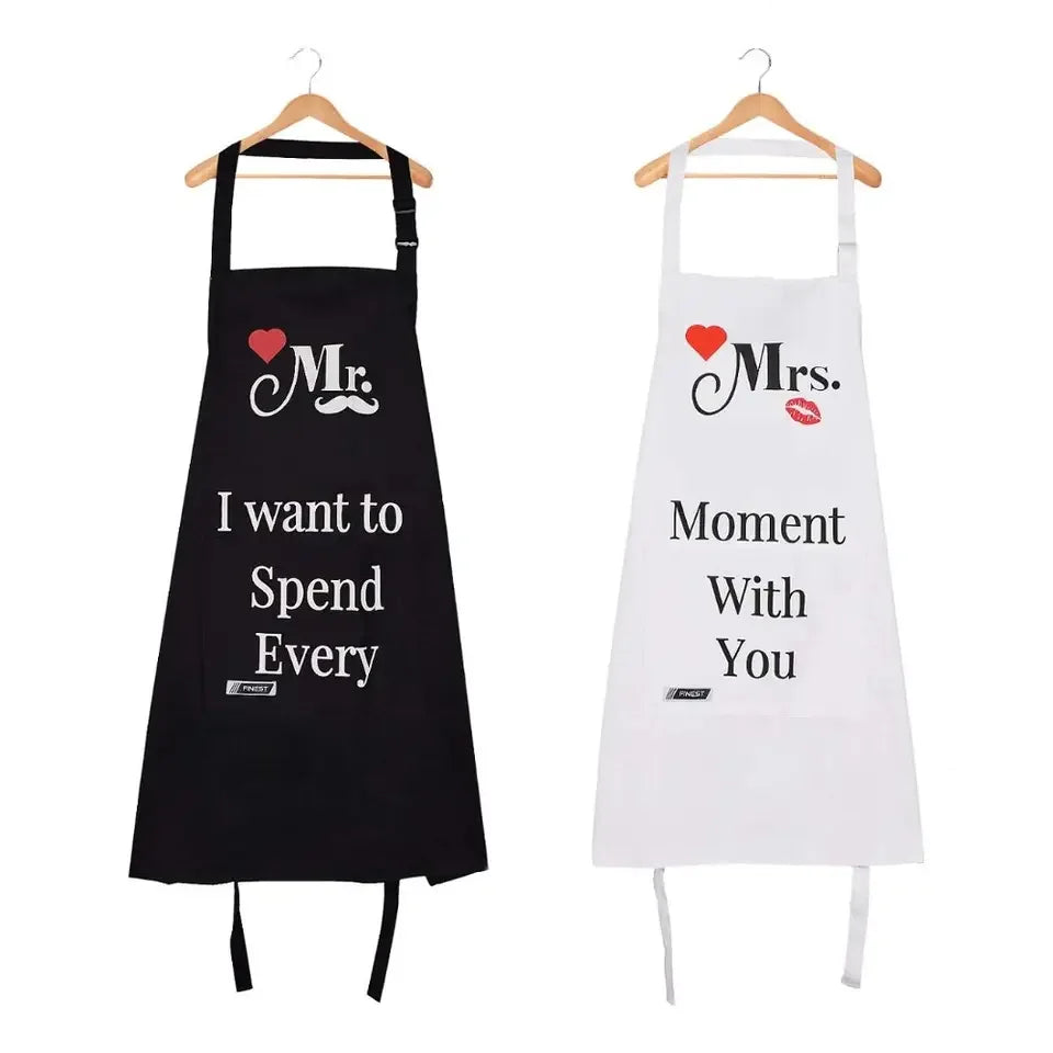 10th Anniversary Couple's Reusable Eco-friendly Sleeveless Apron Oil-Resistant & Durable Polyester/Cotton Wedding Gift for Both