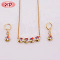 Guangzhou Fashion Jewelry 18K Gold Necklace and Earrings Set Jewelry