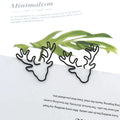 20pcs/box Cute Black Vintage Deer Head Metal Paper Clips Bookmark Pin Korea Stationery Office Accessories Memo Clips in Stock