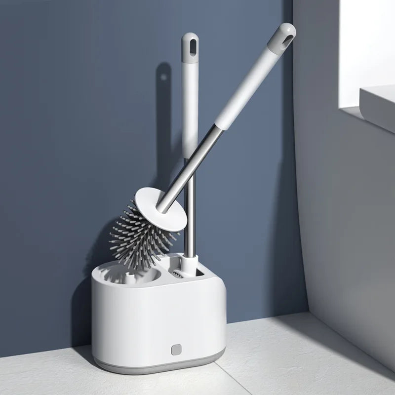 2 in 1 Toilet Cleaner Brush Holder Bathroom Toilet Bowl Brush and Holder Set Toilet Brush and Holder Set for Bathroom