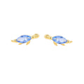 Delicate Zircon Turtle Shape Gold Plated Stud Earrings for Women's Wedding Gift Party Jewelry