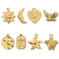 Beimai OEM Accessories DIY butterfly Heart Pendant Stainless Steel Charms for Jewelry Making Accessories