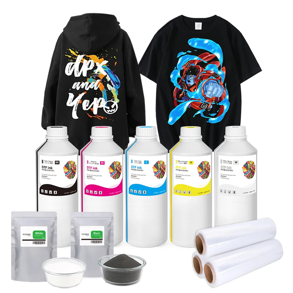 1L CMYK DTF Ink Pet Film Pigment Ink 1000ml White DTF Ink for Epson 4720 5113 I3200 Xp600 Printhead T Shirt Printer