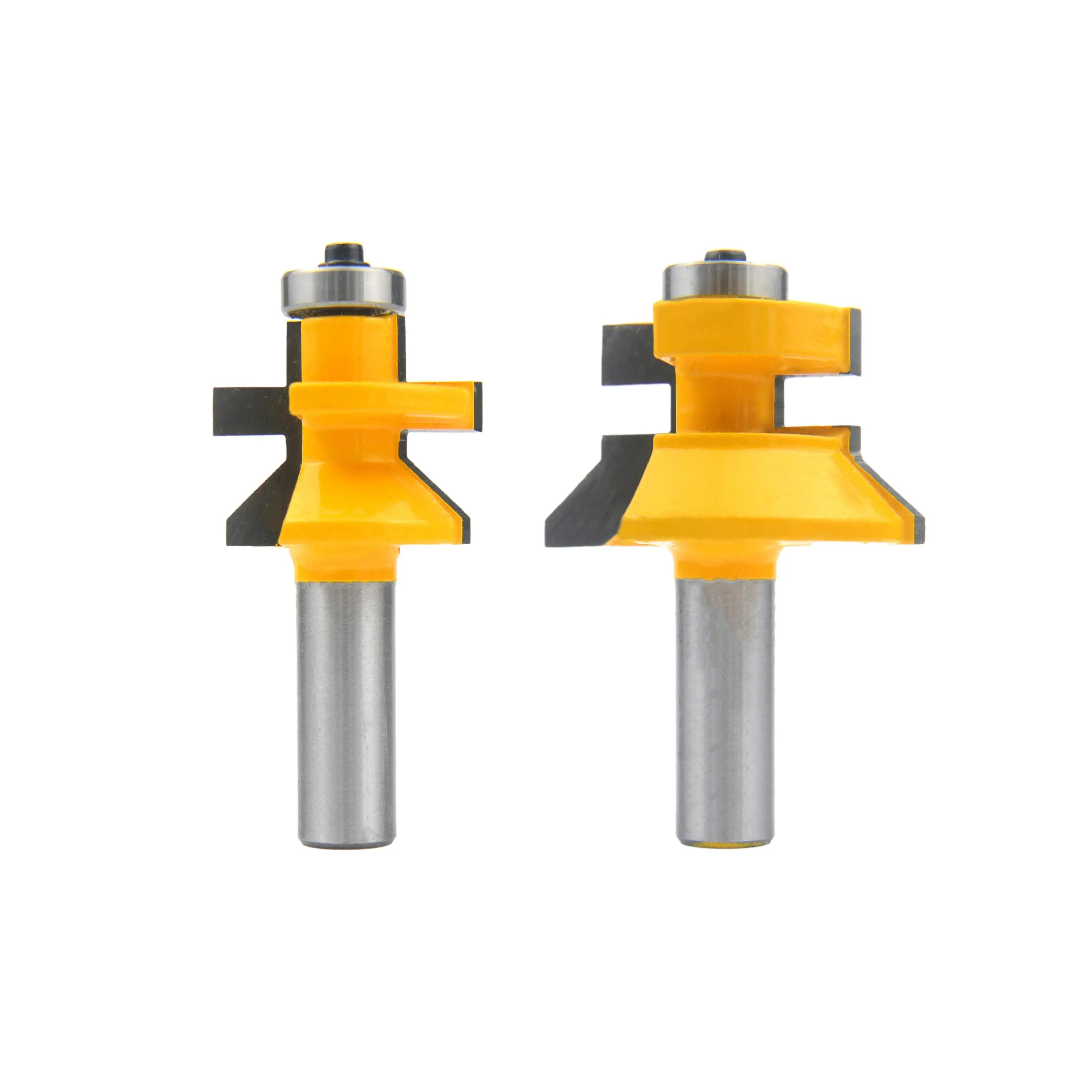 2PC 12MM 1/2 SHANK Frame Groove Tenon Router Bits Set OEM/ODM Customizable HRC45 CE ISO Certified Solid Carbide CNC Router Bits