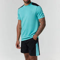 New Men Activewear Workout Short Sleeve Top Shorts 2 Pieces Set Gym Sports Outdoor Tracksuit