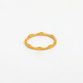 High End 18K Plain Gold Waved Lines Dainty Rings Stainless Steel Trendy Simple Gold Plated Jewelry
