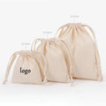 Cotton Drawstring Small Canvas Bundle Pocket Gift Packaging Earrings Ring Storage Bag for Jewelry