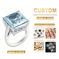 Aquamarine Women Sky Blue Topaz Party Gift Dropshipping Jewellery Silver Rings 925 for Men Big Stone