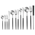18/8 Matte Stainless Steel Flatware 12 Pcs Set Knife Fork Spoon Chopsticks Silverware Restaurant Cutlery Set