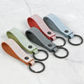 Free Gifts Samples Genuine Leather Keychain Multi Color Metal Rivets Personalized Custom Leather Key Ring