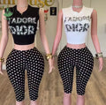 2026 Casual Fashion Outfits Letter Print Short Sleeve Crop Top and Short Pants 2 Two Piece Pants Sets Summer Women Clothing