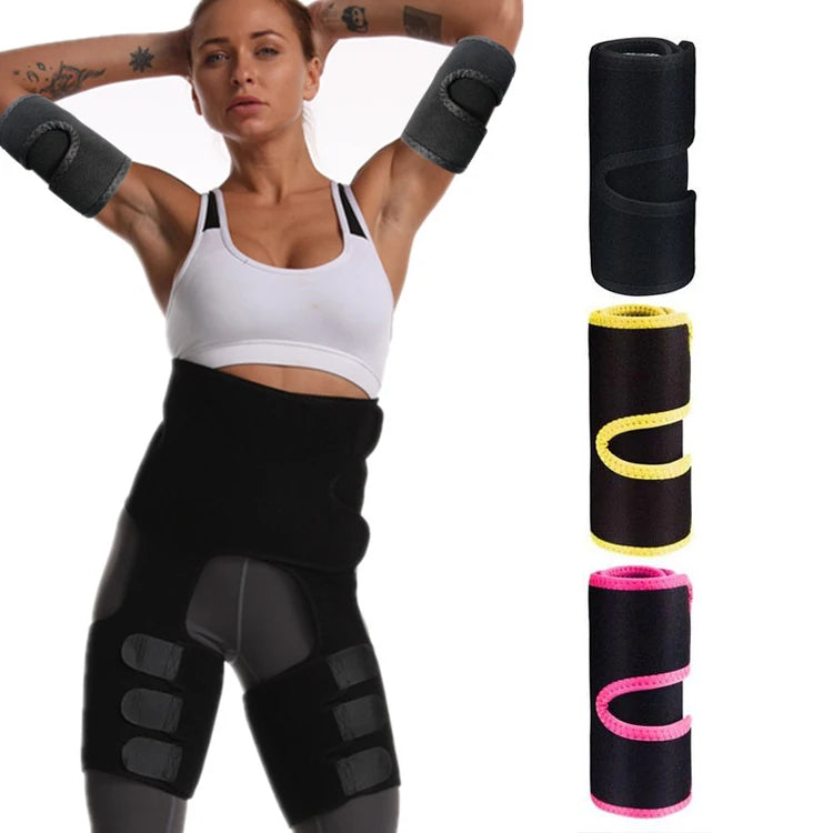 Sports Workout Exercise Adjustable Neoprene & Nylon Breathable Woven Arm Slimming Shaper Sweat Sauna Trimmer Belt