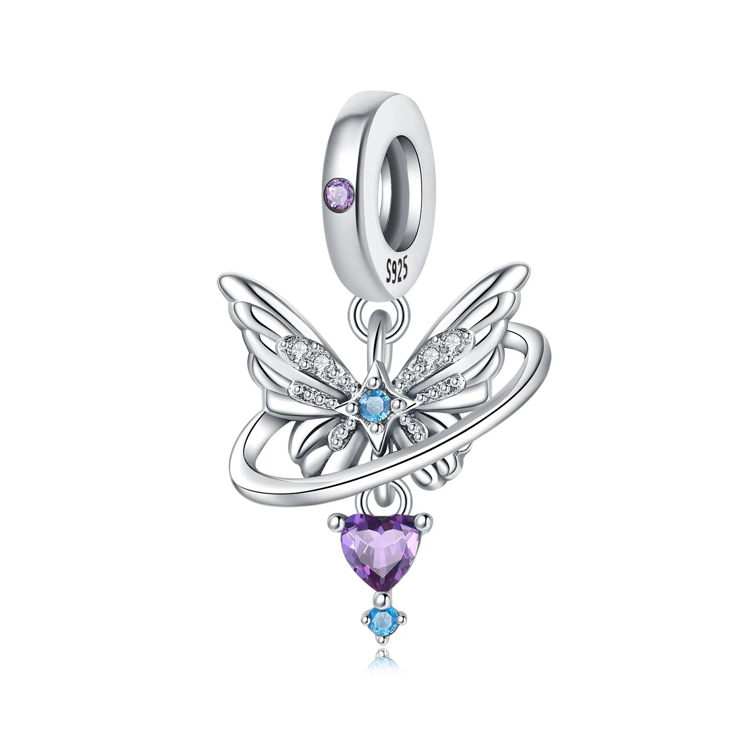 Factory Wholesale S925 Sterling Silver Butterfly Love Pendant Beaded Diy Bracelet Necklace Jewelry Accessories